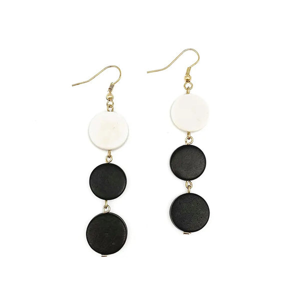 earrings - Anju Omala Modern Monochrome Small Circles Earrings - Girl Intuitive - Anju Jewelry -