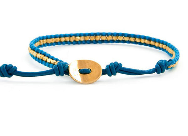 bracelet - One Row Wrap Bracelet in Blue - Girl Intuitive - Girl Intuitive -