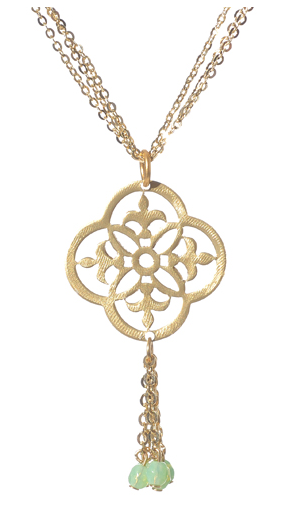 necklace - Ornamental Beaded Tassel Pendant Necklace - Girl Intuitive - Jillery -