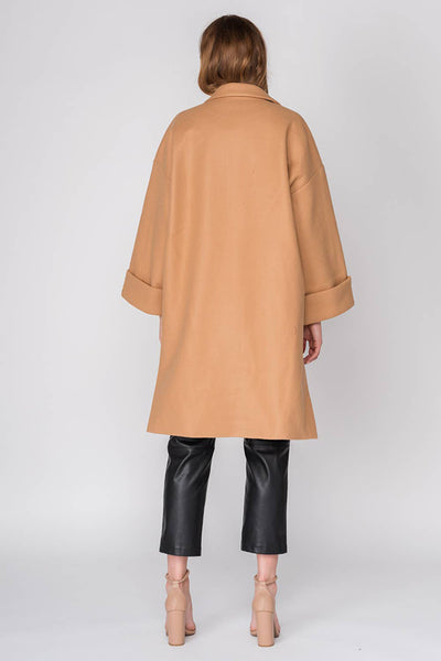 Jacket - Oversized Coat with Pockets in Camel - Girl Intuitive - Fore Collection -