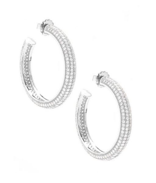 earrings - Pave Chunky Hoop Earrings - Girl Intuitive - Zenzii -