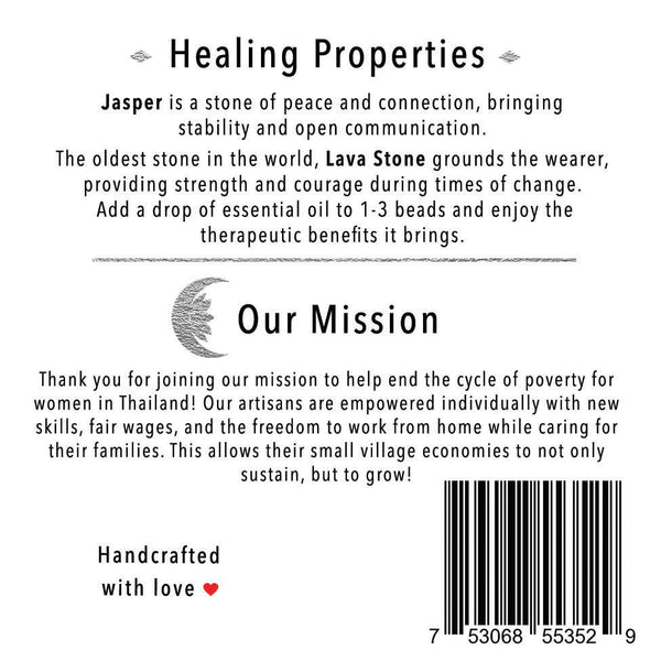 men - Peace + Strength Men's Healing Bracelet - Girl Intuitive - Lotus and Luna -