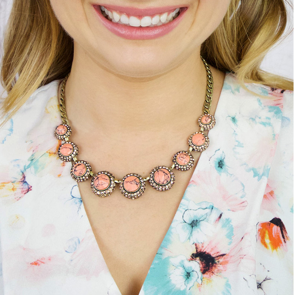 Necklace - Peachy Statement Necklace - Girl Intuitive - Girl Intuitive -