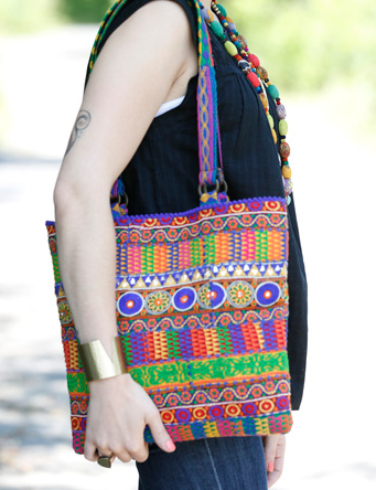 Bags - Phulkari Boho Tote - Girl Intuitive - WorldFinds -