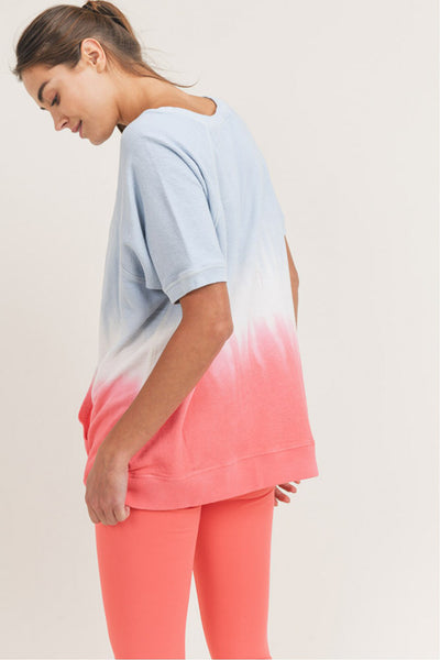 Top - Mono B Popsicle Dip-Dye Raglan Cotton Terry Top - Girl Intuitive - Mono B -