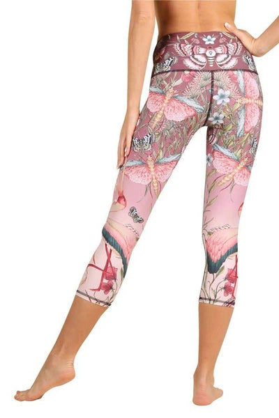 Leggings - Pretty in Pink Printed Yoga Crop Leggings - Girl Intuitive - Yoga Democracy -