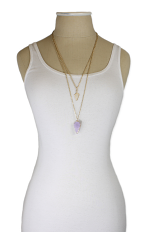 Necklace - Purple Arrowhead Long Necklace - Girl Intuitive - zad -