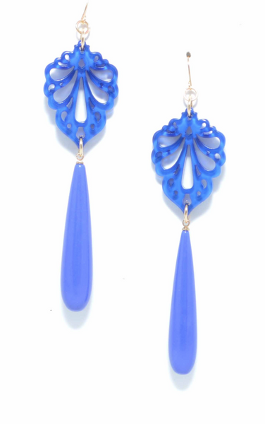 earrings - Pushing Petals Earrings - Girl Intuitive - Zenzii - Blue