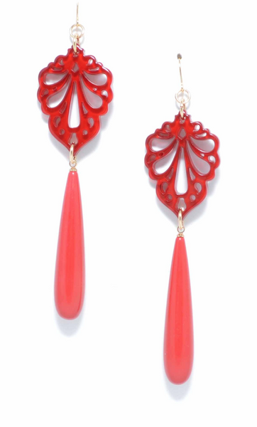 earrings - Pushing Petals Earrings - Girl Intuitive - Zenzii - Red