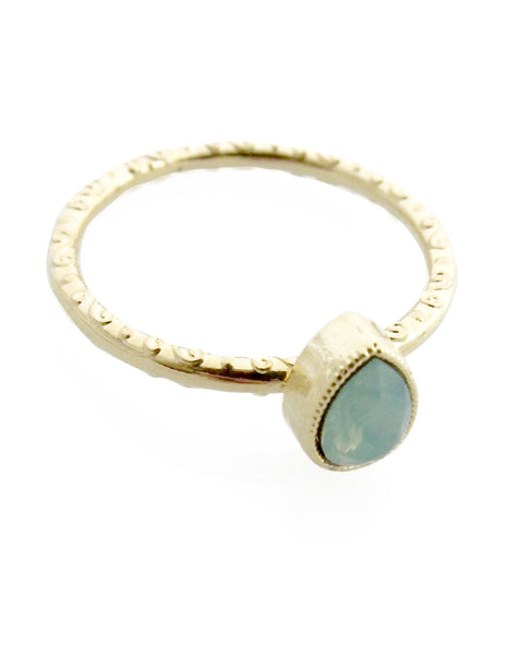 Ring - Green Opal - Girl Intuitive - Skinny -