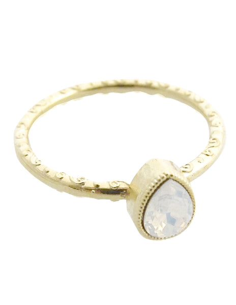 Ring - White Opal - Girl Intuitive - Skinny -