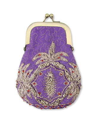 small goods - Recycled Sari Petite Kisslock - Girl Intuitive - WorldFinds - Purple