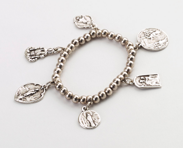 bracelet - Religious Charms Stretch Bracelet - Girl Intuitive - Island Imports -