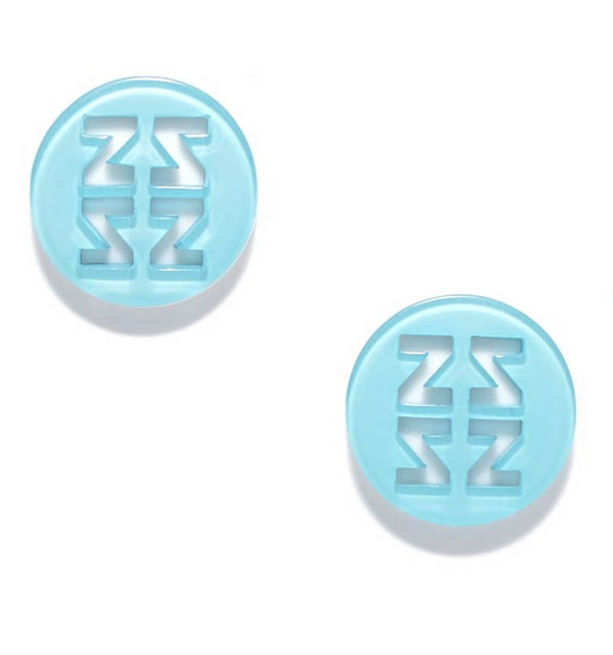 earrings - Resin Studs Earrings - Girl Intuitive - Zenzii - Aqua