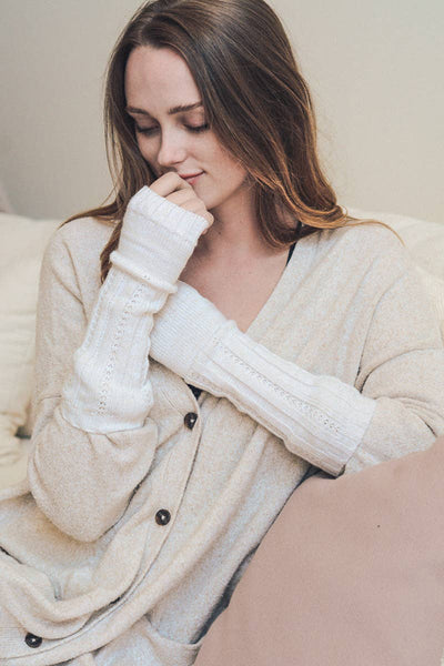 Gloves - Ribbed Arm Warmers - Girl Intuitive - Leto - OS / Ivory