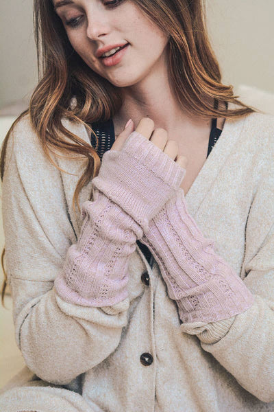 Gloves - Ribbed Arm Warmers - Girl Intuitive - Leto - OS / Pink