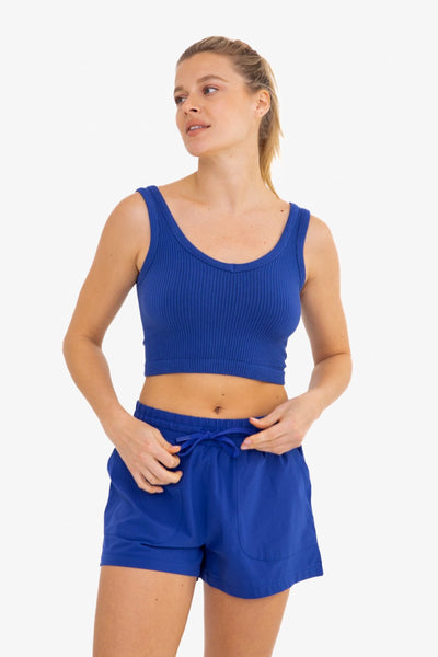 Mono B Ribbed Seamless Cropped Tank Top