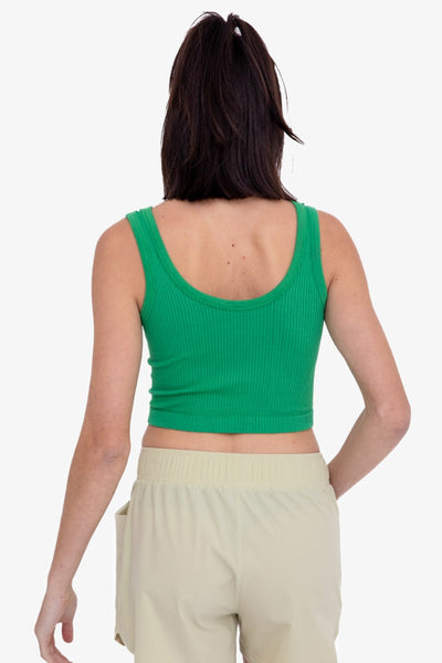 Mono B Ribbed Seamless Cropped Tank Top