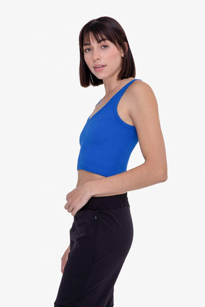 Mono B Ribbed Seamless Cropped Tank Top