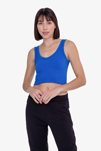 Mono B Ribbed Seamless Cropped Tank Top