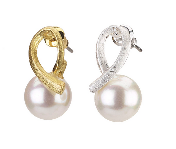 earrings - Ribbon Drop Pearl Earrings - Girl Intuitive - Island Imports -