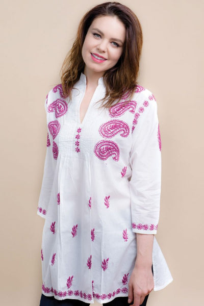 Tunic - Karishma Embroidered Tunic Top - Girl Intuitive - Sevya -