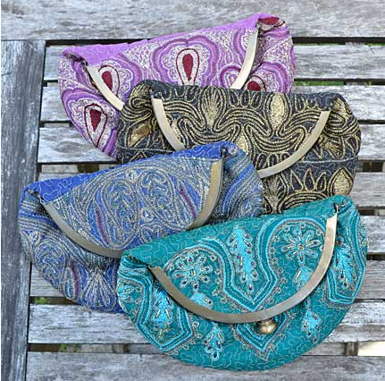 Bags - Sari Crescent Clutch - Girl Intuitive - WorldFinds -