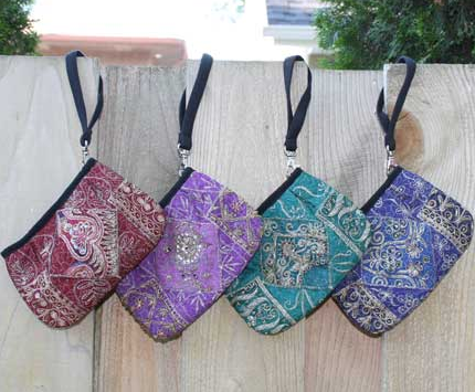small goods - Sari Pleated Front Wristlet - Girl Intuitive - WorldFinds -