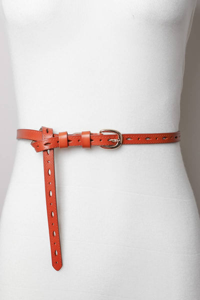Belt - Scallop Skinny Leather Belt - Girl Intuitive - Leto -