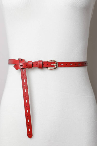 Belt - Scallop Skinny Leather Belt - Girl Intuitive - Leto -