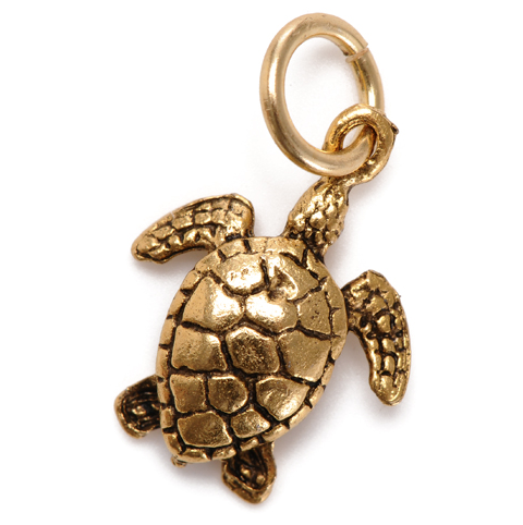 Charm - Turtle Charm Silver or Gold - Girl Intuitive - Jillery - Gold
