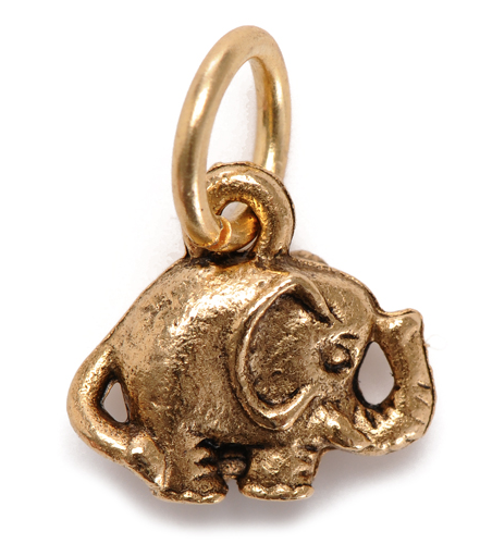Charm - Elephant Charm Silver or Gold - Girl Intuitive - Jillery - Gold