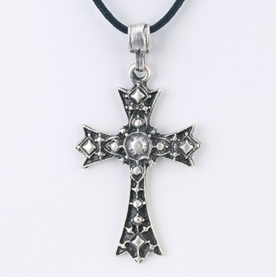 Necklace - Engraved Cross Pendant - Girl Intuitive - Island Imports -
