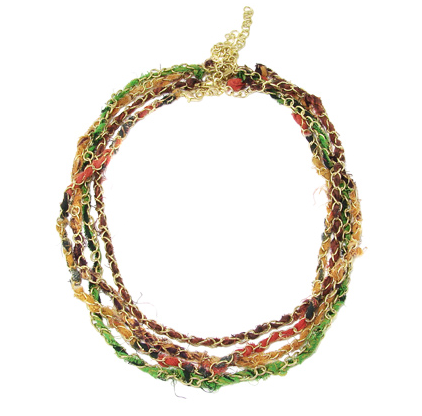 Necklace - Kantha Multi-Strand Layering Necklace - Girl Intuitive - WorldFinds -