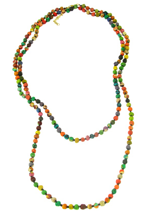 - Kantha Textile Beads Long Necklace - Girl Intuitive - Girl Intuitive -