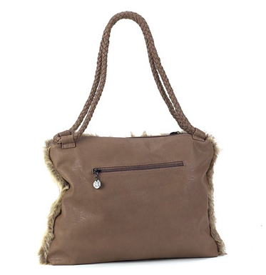Bags - Faux Fur Shopper Bag in Taupe - Girl Intuitive - Island Imports - Taupe