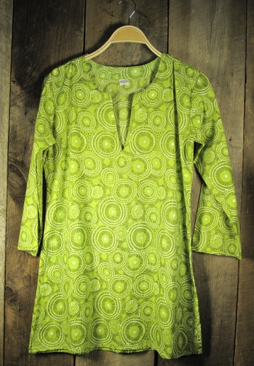 Tunic - Cotton Print Tunic Lime - Girl Intuitive - Nusantara -