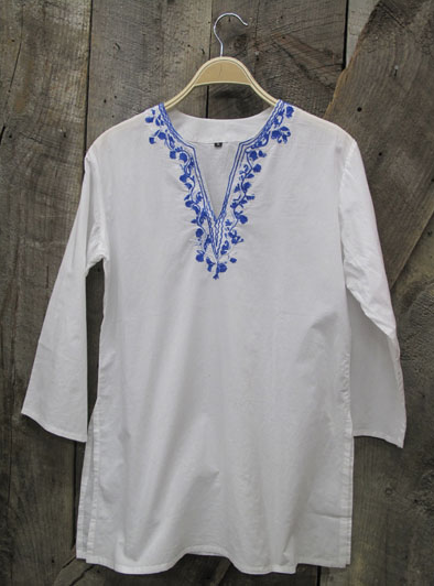 Tunic - Abacos Tunic Blanc Embroidered - Girl Intuitive - Nusantara -