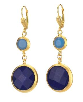 earrings - Blue Agate Dangling Earrings - Girl Intuitive - Island Imports -