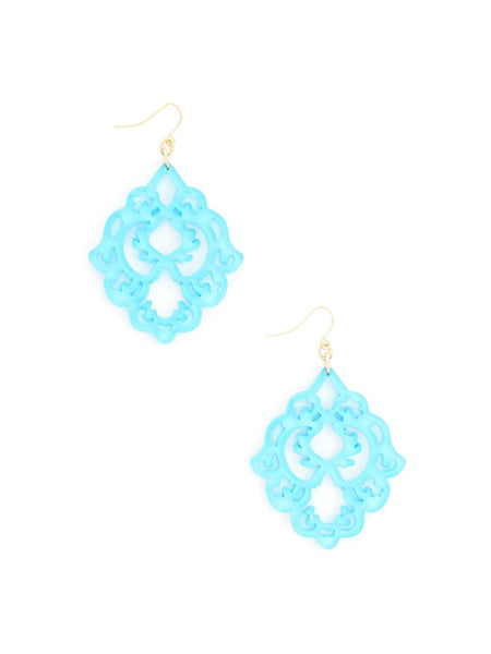 earrings - Mod Resin Jewelry Gift Set in Neon Blue - Girl Intuitive - Zenzii -