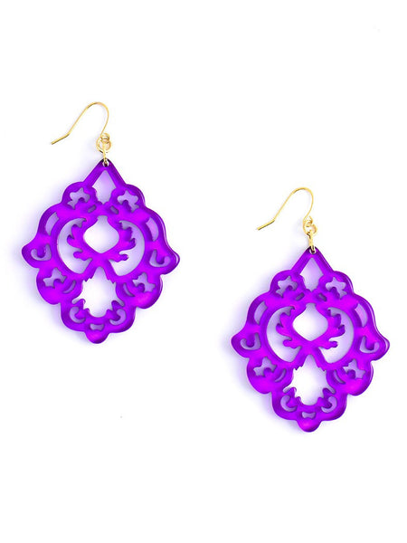 earrings - Scroll Resin Earrings - Girl Intuitive - Zenzii - Purple