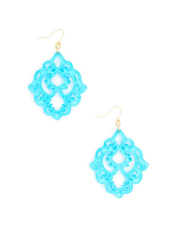 earrings - Scroll Resin Earrings - Girl Intuitive - Zenzii - Light Blue