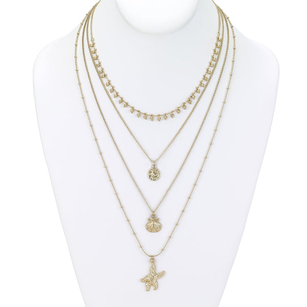 Necklace - Sea of Life Layered Necklace - Girl Intuitive - Island Imports -