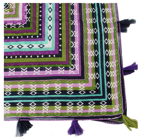 Scarves - Sedona Squares Scarf - Purple - Girl Intuitive - WorldFinds -