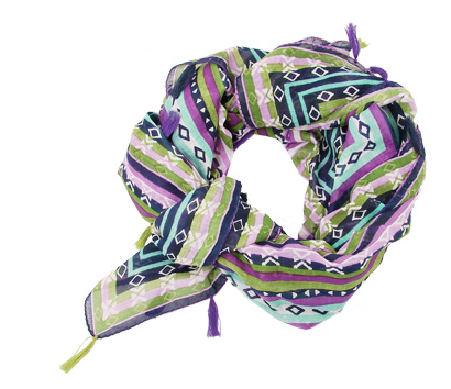 Scarves - Sedona Squares Scarf - Purple - Girl Intuitive - WorldFinds -