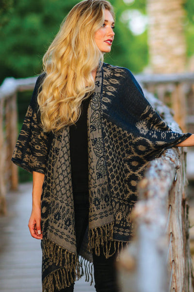 Poncho - Sevya Sajani Wool & Cotton Poncho - Girl Intuitive - Sevya -