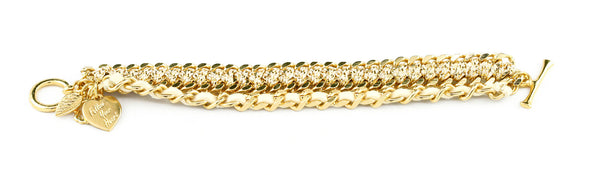 bracelet - Gold Heart Charm Chain Bracelet - Girl Intuitive - Shani Kiss -
