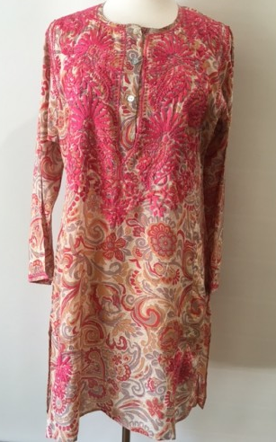 Tunic - Silk Long Tunic in Coral - Girl Intuitive - Dolma -