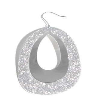 earrings - Silver Glitter Earrings - Girl Intuitive - Zenzii -
