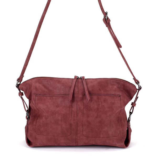 Bags - Slouchy East West Bag in Burgundy - Girl Intuitive - Christian Livingston -